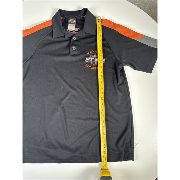 Harley-Davidson Polo Shirt Black Orange Gray Short Sleeve BikeTown Youngstown OH - Picture 7 of 10